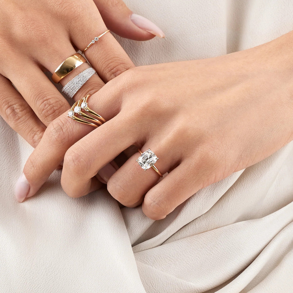 Old Mine Cushion Cut Labgrown Engagement Ring