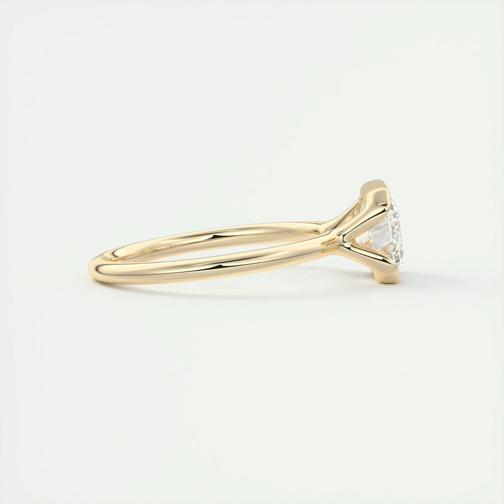Bezel Set Emerald Cut Labgrown Engagement Ring