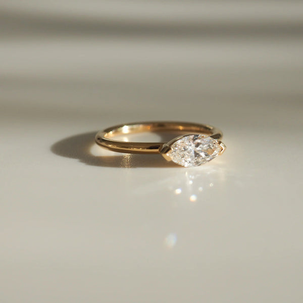 Bezel Set Marquise Cut Labgrown Engagement Ring