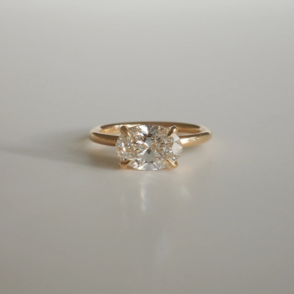 East West Oval Cut Labgrown Engagement Ring