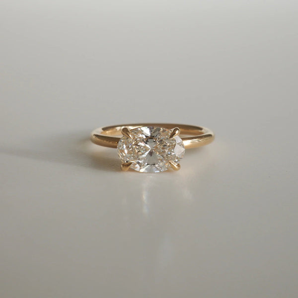 East West Oval Cut Labgrown Engagement Ring