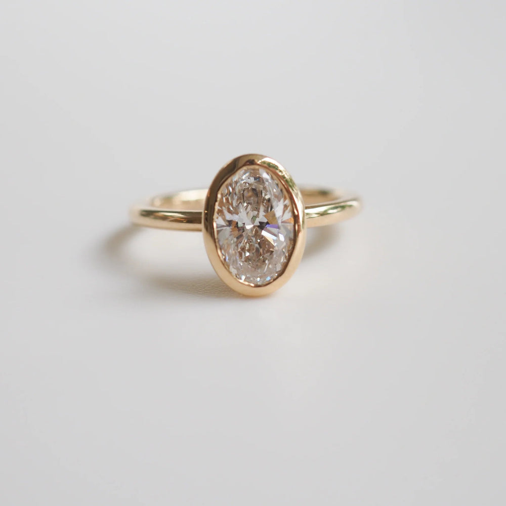 Bezel Set Oval Cut Labgrown Engagement Ring