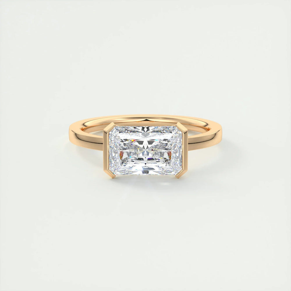 Bezel Set Radiant Cut Labgrown Engagement Ring