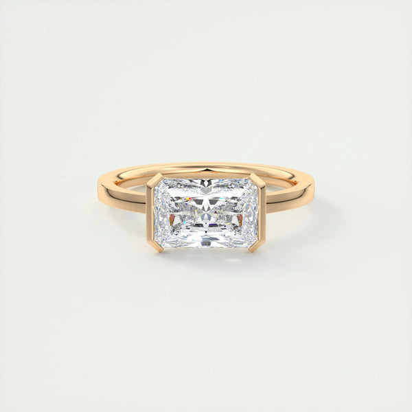 Bezel Set Radiant Cut Labgrown Engagement Ring