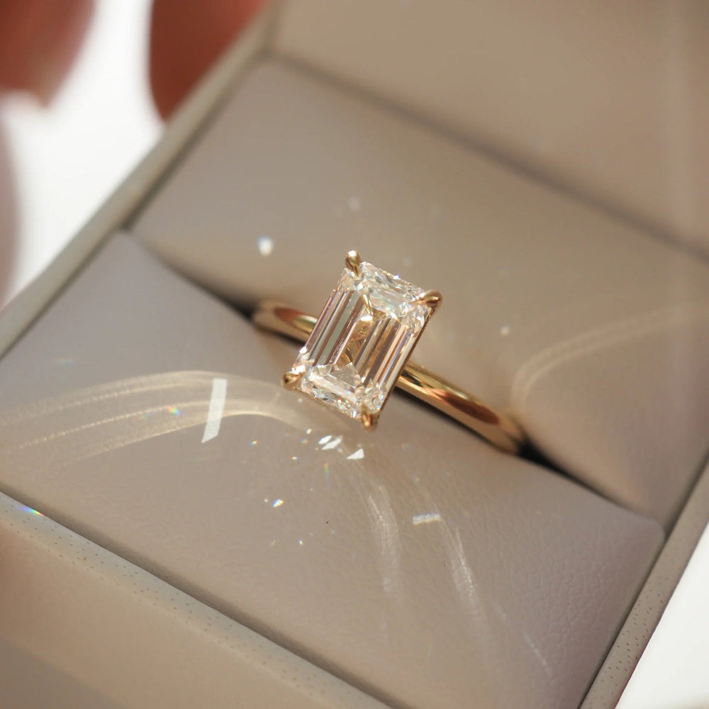 Emerald Cut Labgrown Engagement Ring,
