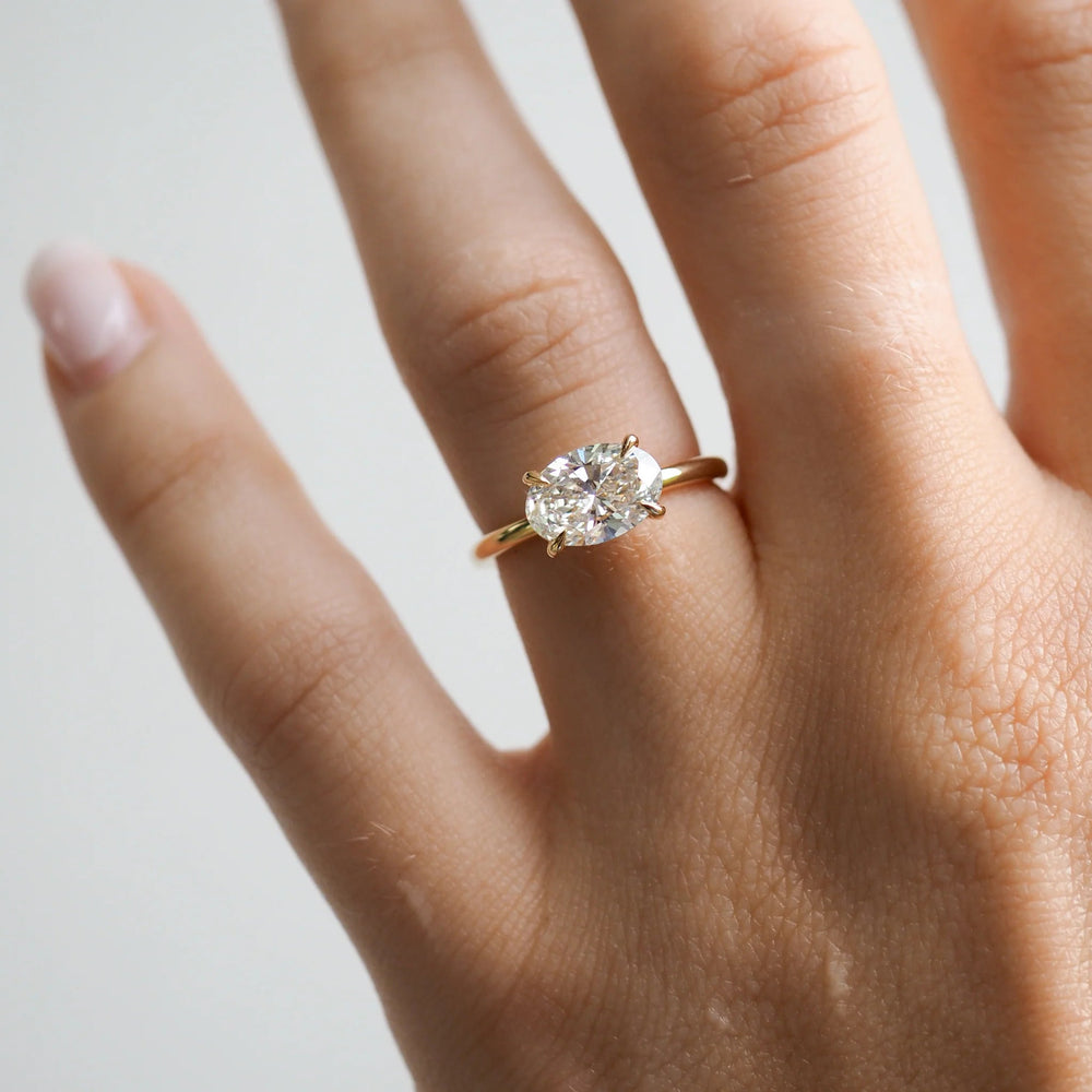 East West Oval Cut Labgrown Engagement Ring