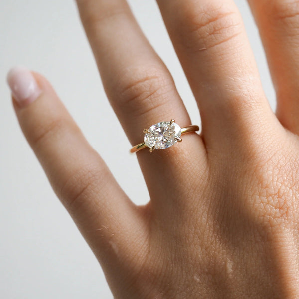 East West Oval Cut Labgrown Engagement Ring