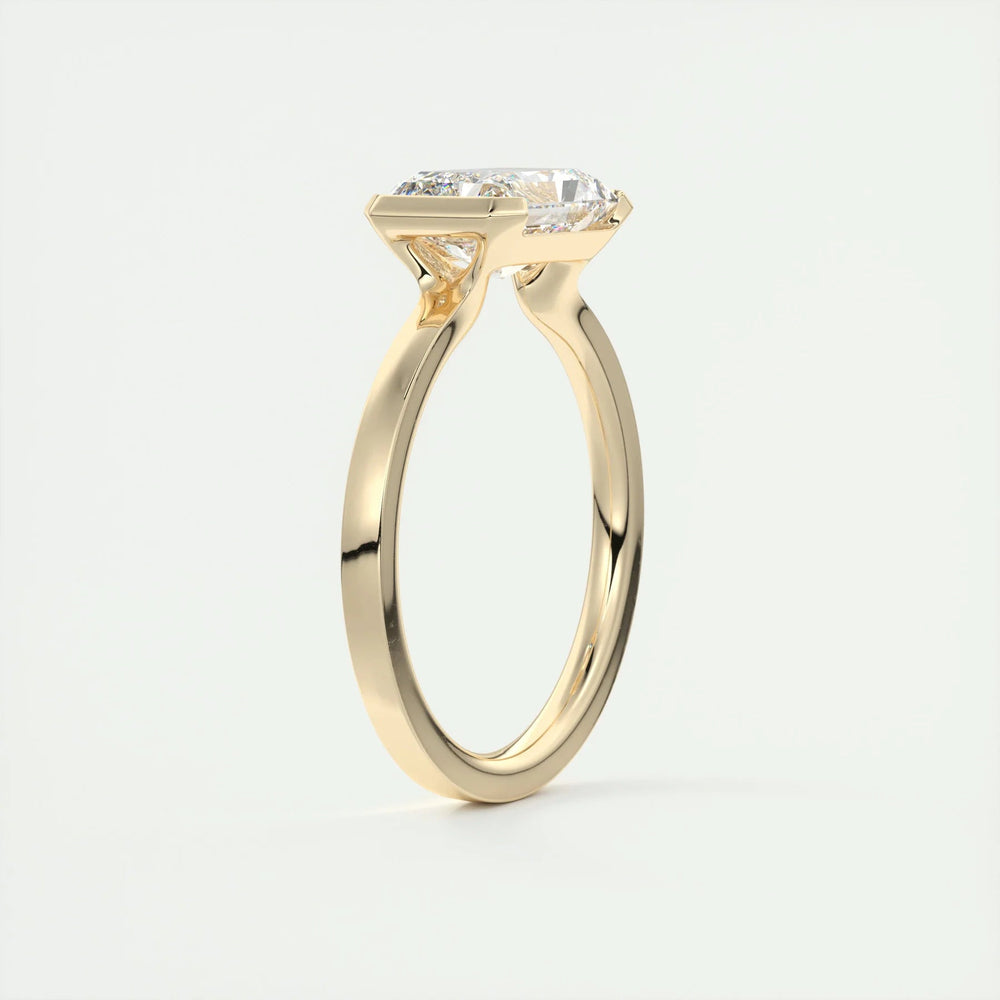 Bezel Set Radiant Cut Labgrown Engagement Ring