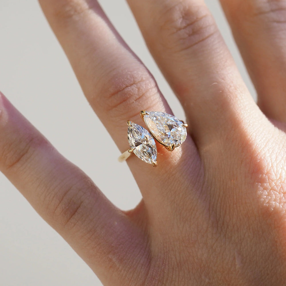 Toi Et Moi Pear & Marquise Cut Labgrown Engagement Ring