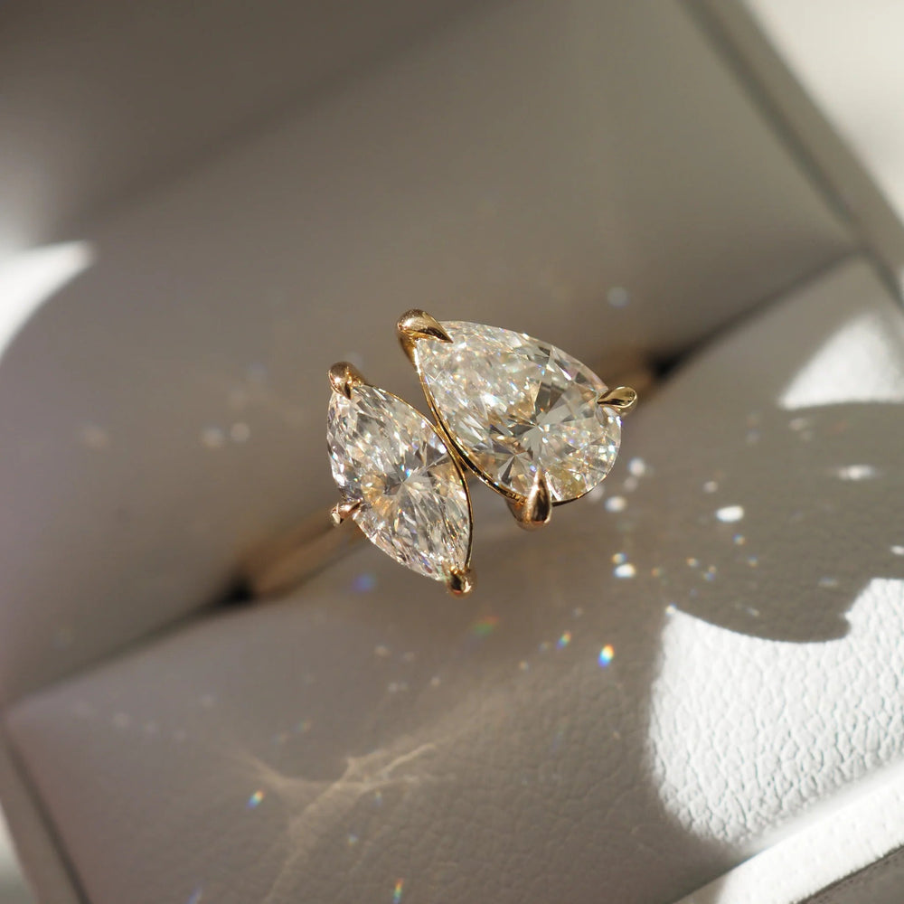 Toi Et Moi Pear & Marquise Cut Labgrown Engagement Ring
