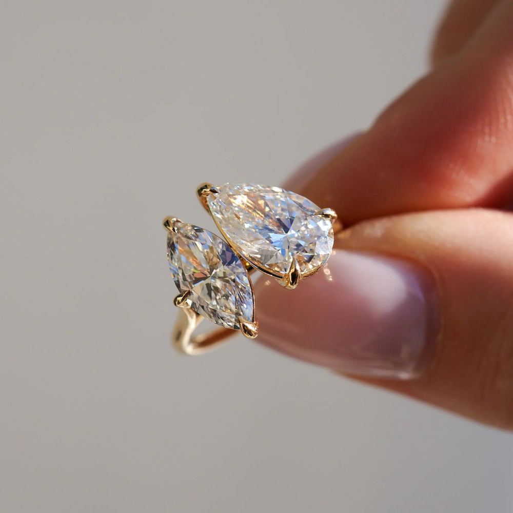 Toi Et Moi Pear & Marquise Cut Labgrown Engagement Ring