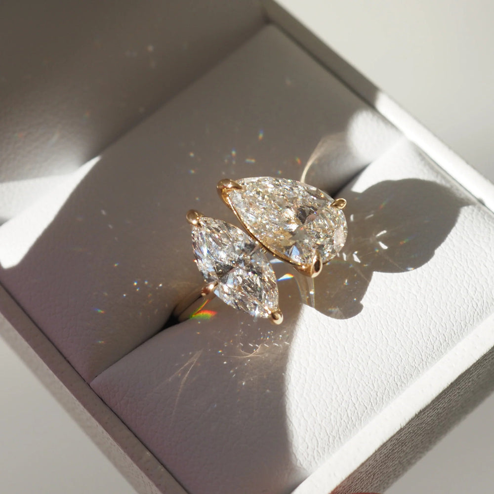 Toi Et Moi Pear & Marquise Cut Labgrown Engagement Ring