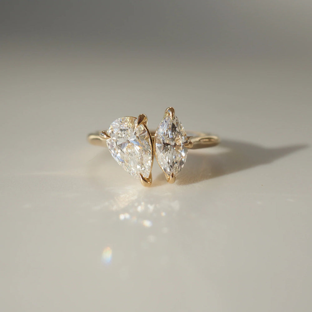 Toi Et Moi Pear & Marquise Cut Labgrown Engagement Ring