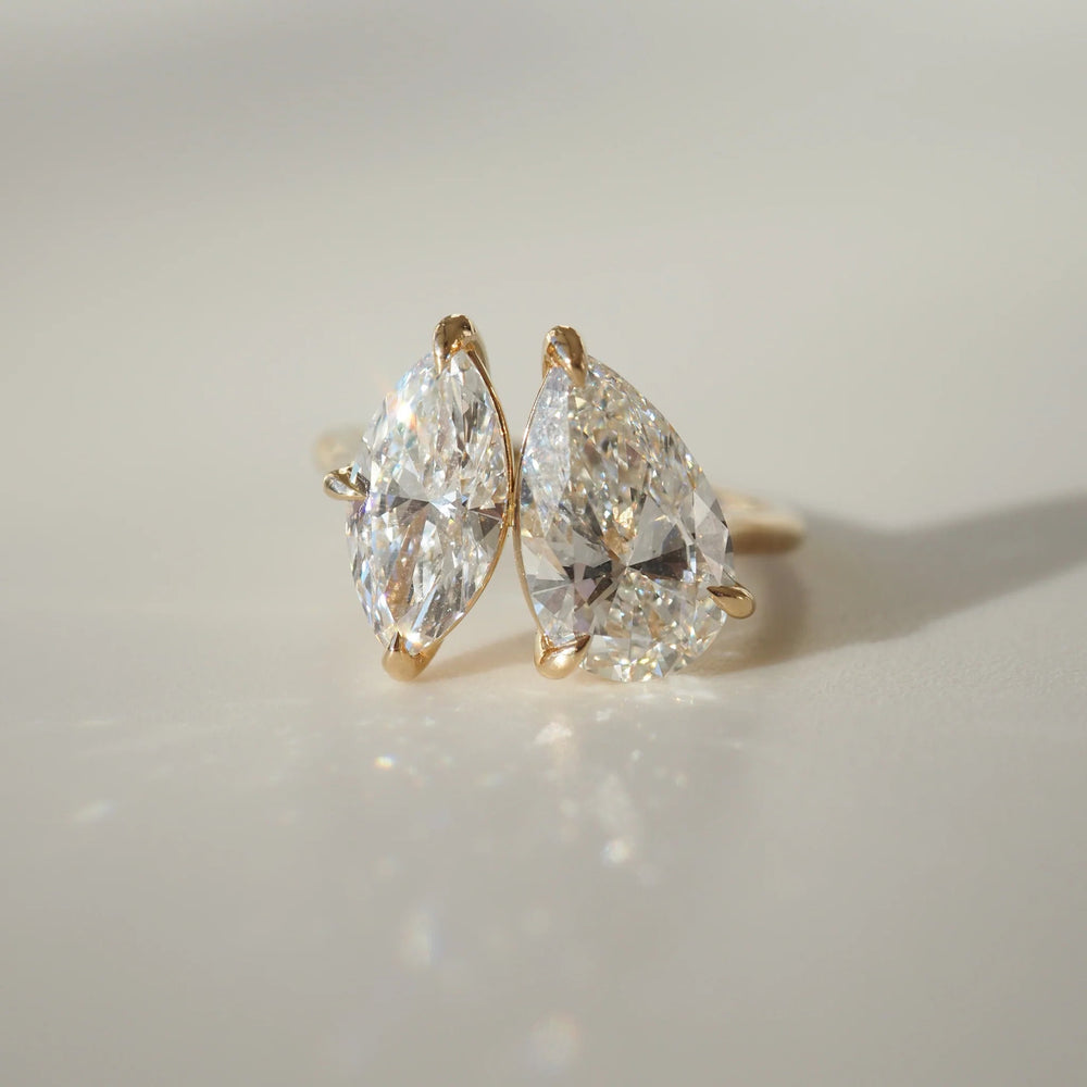 Toi Et Moi Pear & Marquise Cut Labgrown Engagement Ring