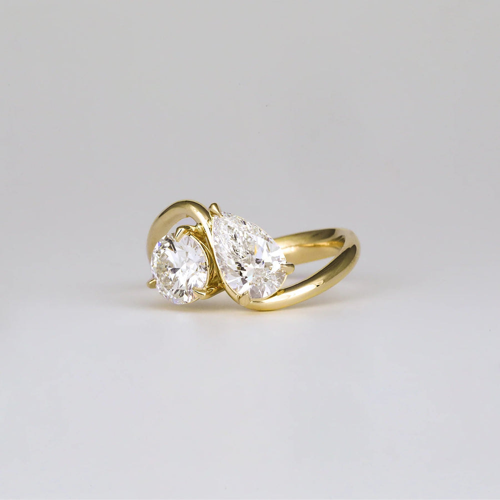 Toi Et Moi Pear & Round Cut Labgrown Engagement Ring
