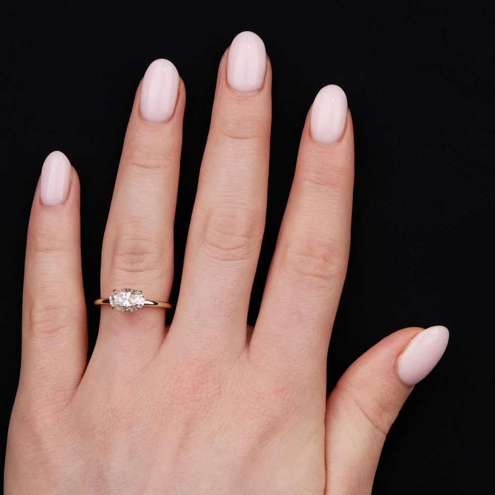 East West Oval Cut Labgrown Engagement Ring