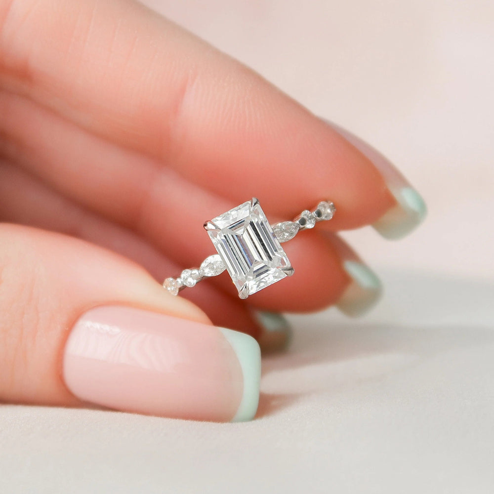 Emerald Cut Labgrown Engagement Ring