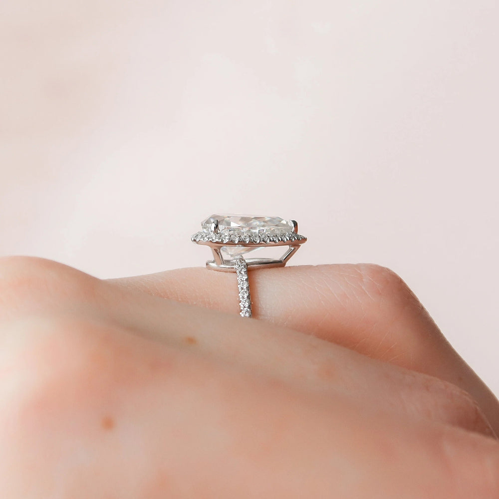 Elongated Pear Cut Labgrown Engagement Ring