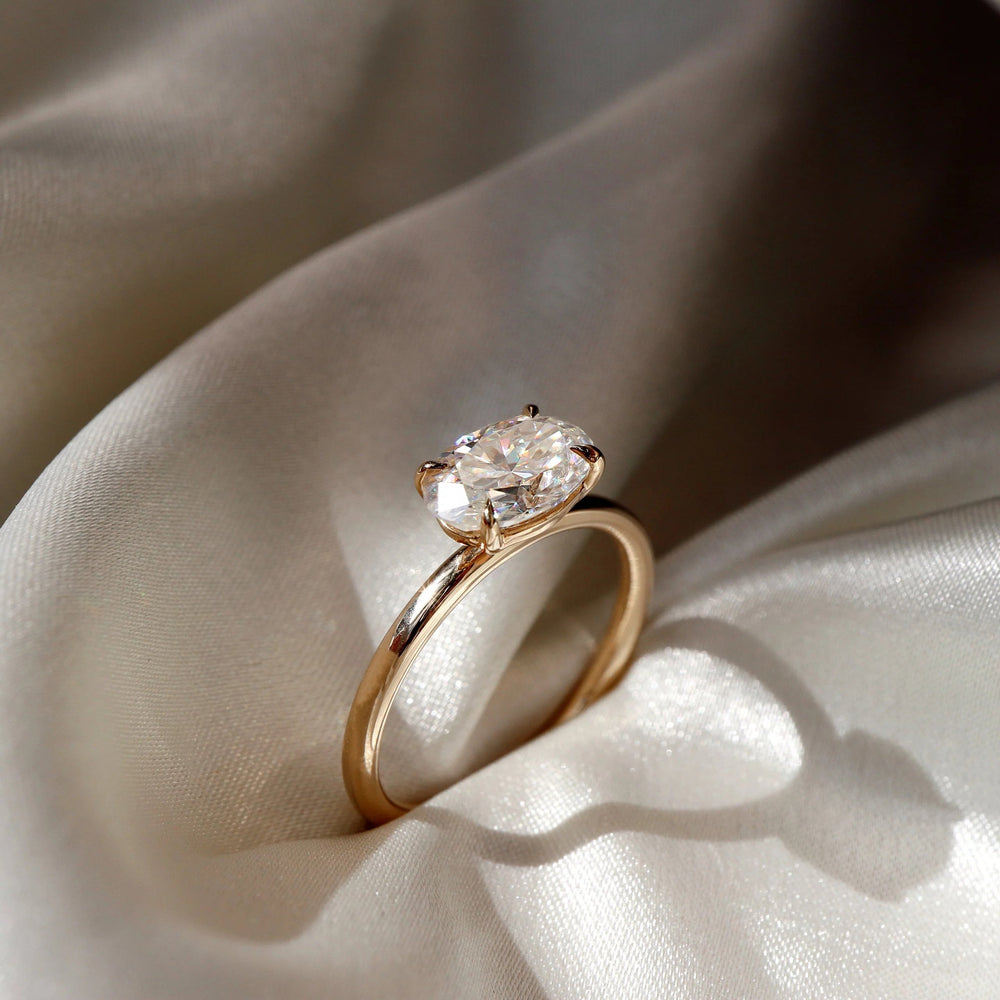 East West Oval Cut Labgrown Engagement Ring