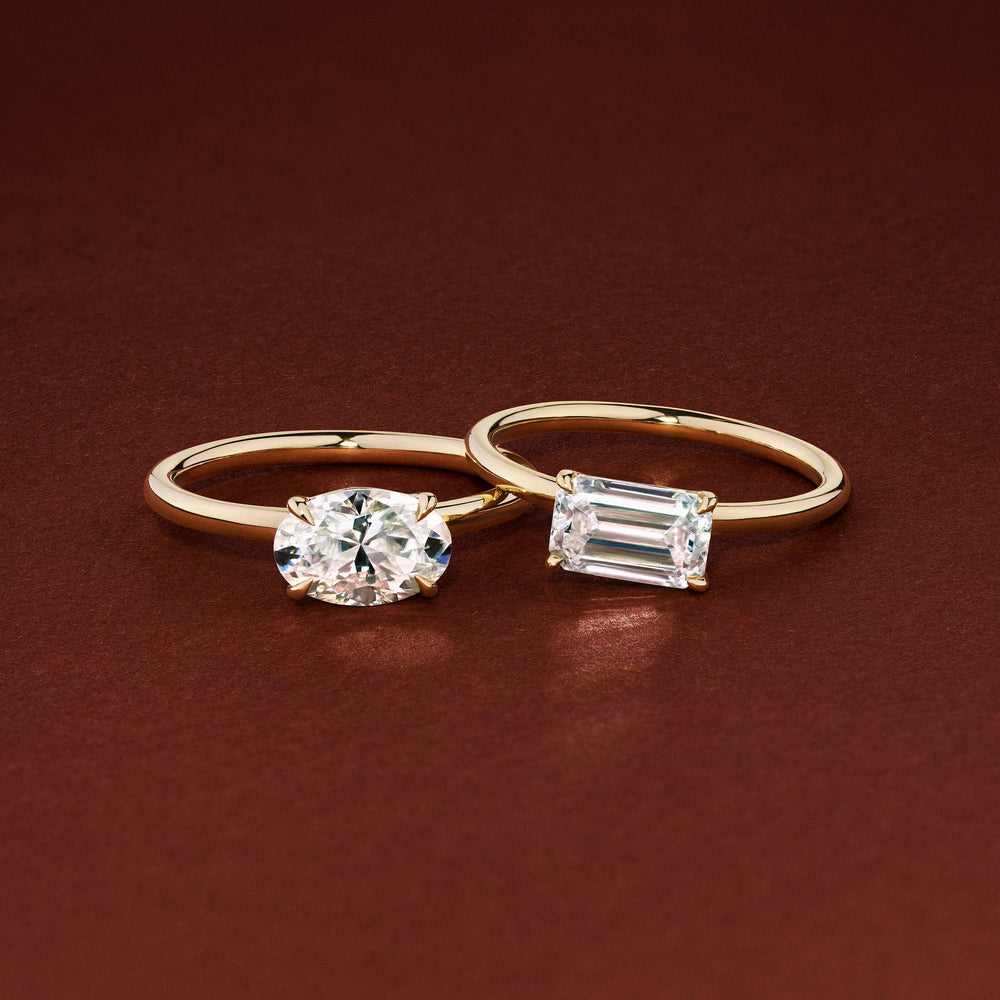 East West Oval Cut Labgrown Engagement Ring
