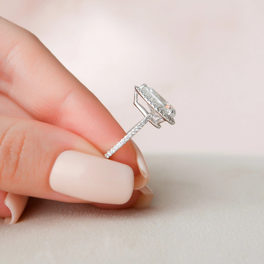 Elongated Pear Cut Labgrown Engagement Ring