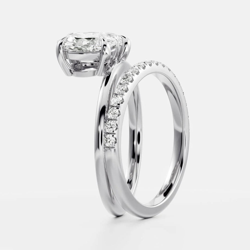 Toi Et Moi Double Band Pear & Oval Cut Labgrown Engagement Ring