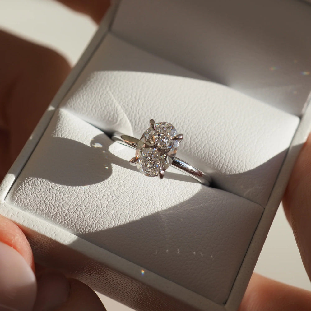 Oval Cut Labgrown Engagement Ring, Oval Cut Ring