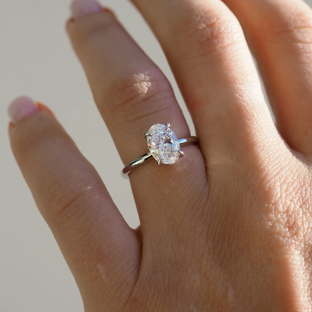 Oval Cut Labgrown Engagement Ring, Oval Cut Ring