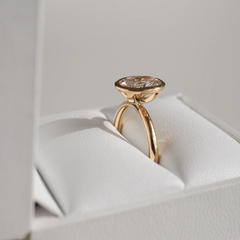 Bezel Set Oval Cut Labgrown Engagement Ring