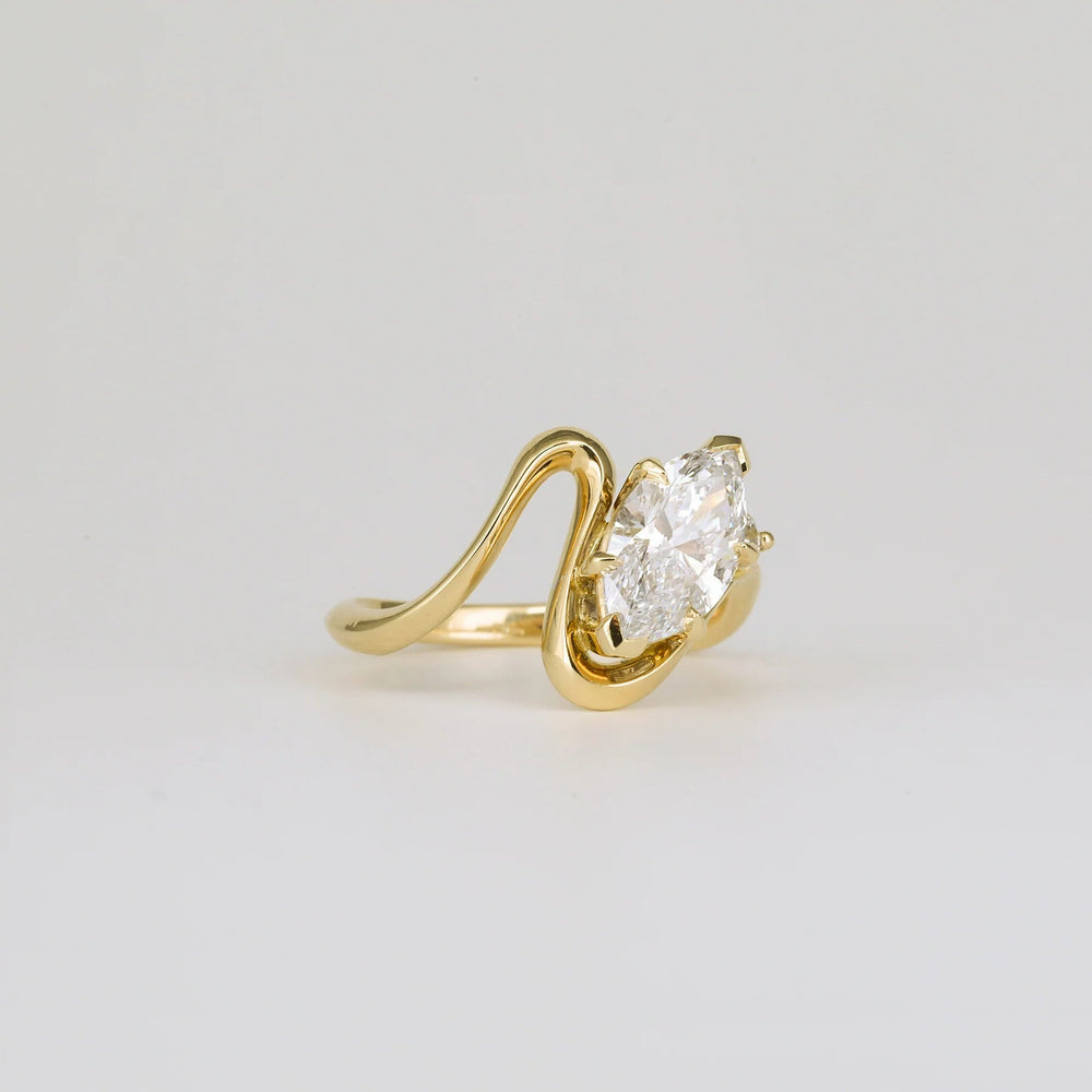 Bridal Set Marquise Cut Labgrown Engagement Ring