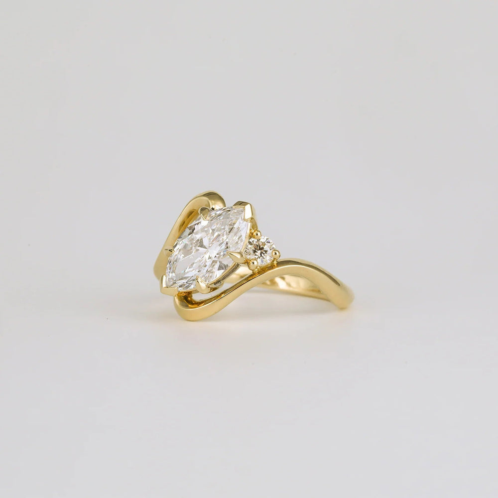 Bridal Set Marquise Cut Labgrown Engagement Ring