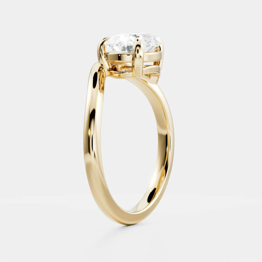 Elongated Pear Cut Labgrown Engagement Ring