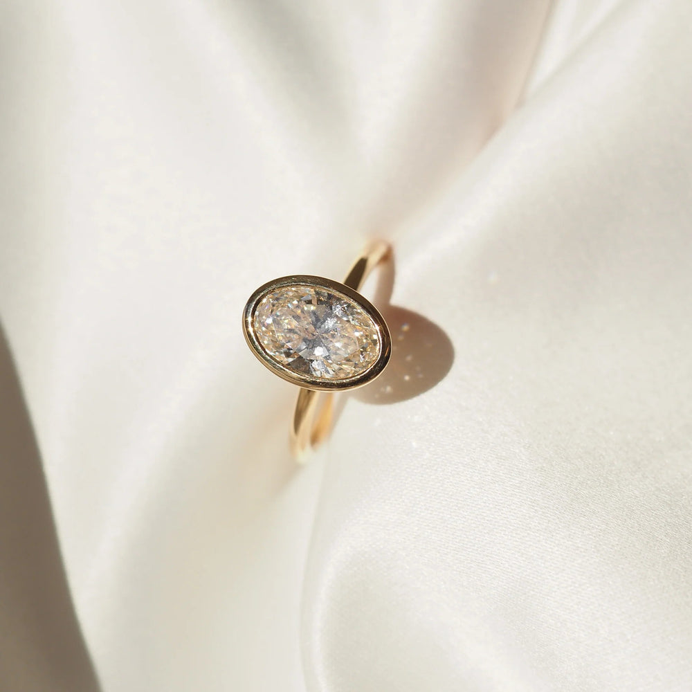 Bezel Set Oval Cut Labgrown Engagement Ring