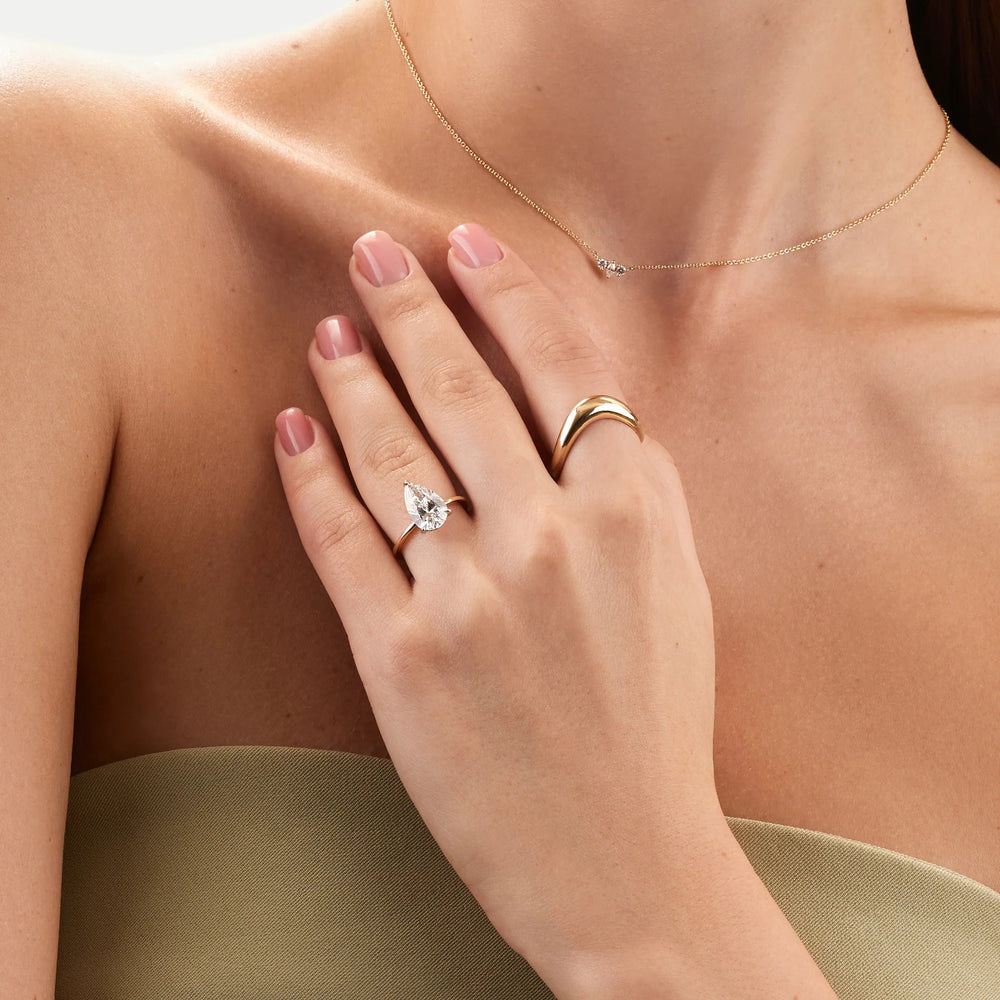 Pear Cut Labgrown Engagement Ring