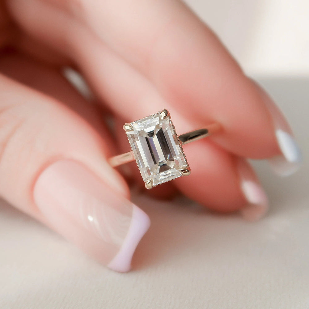 Emerald Cut Labgrown Engagement Ring