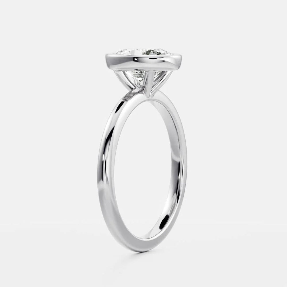 Bezel Set Oval Cut Labgrown Engagement Ring