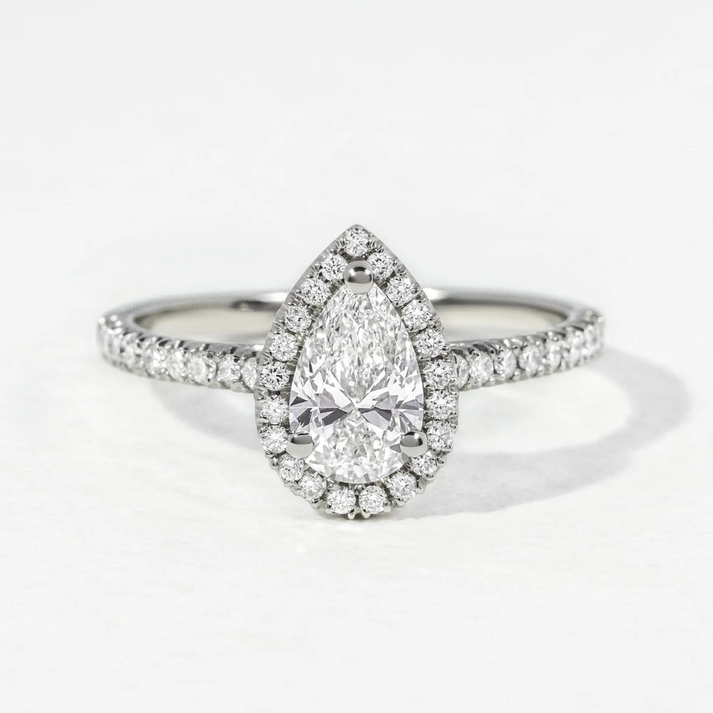 Elongated Pear Cut Labgrown Engagement Ring