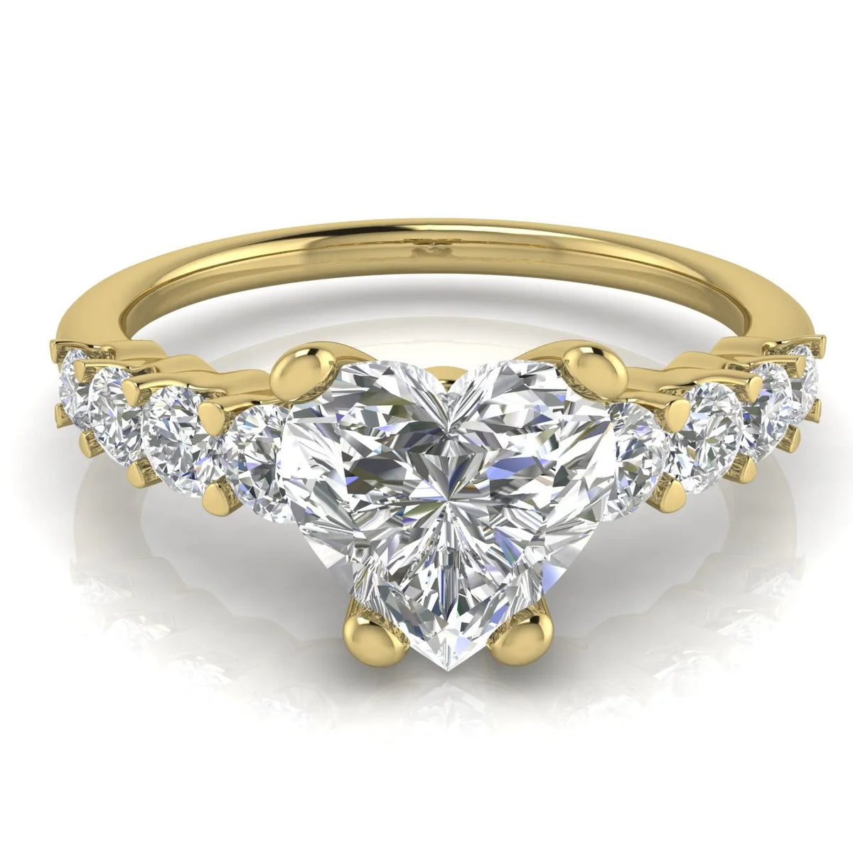 Elegant Solitaire Ring with Accent Stones