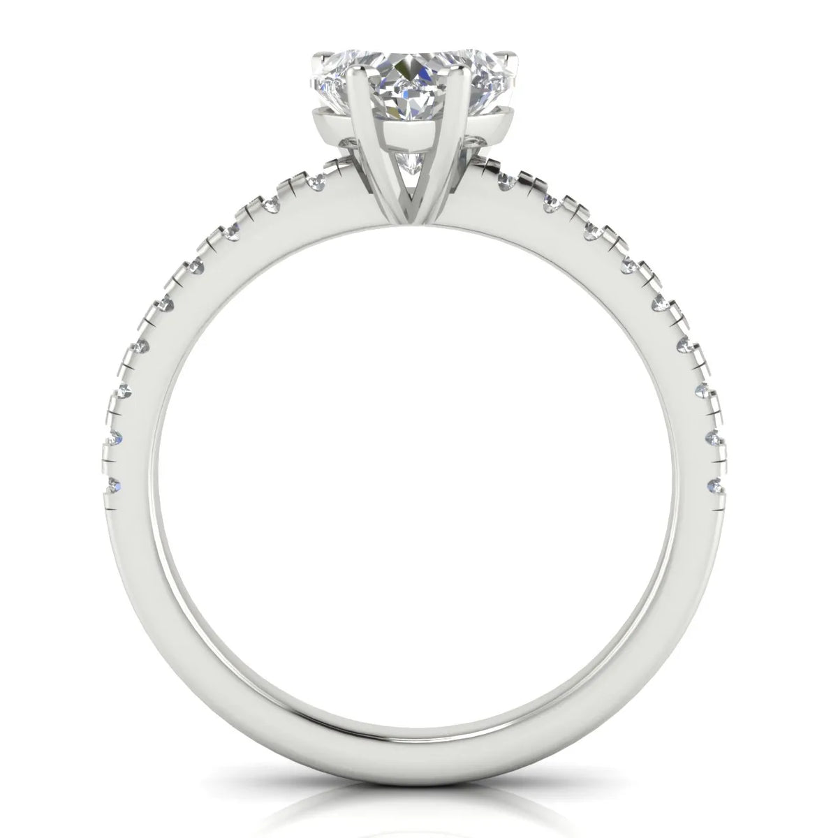 Delicate Pavé Accent Solitaire Ring