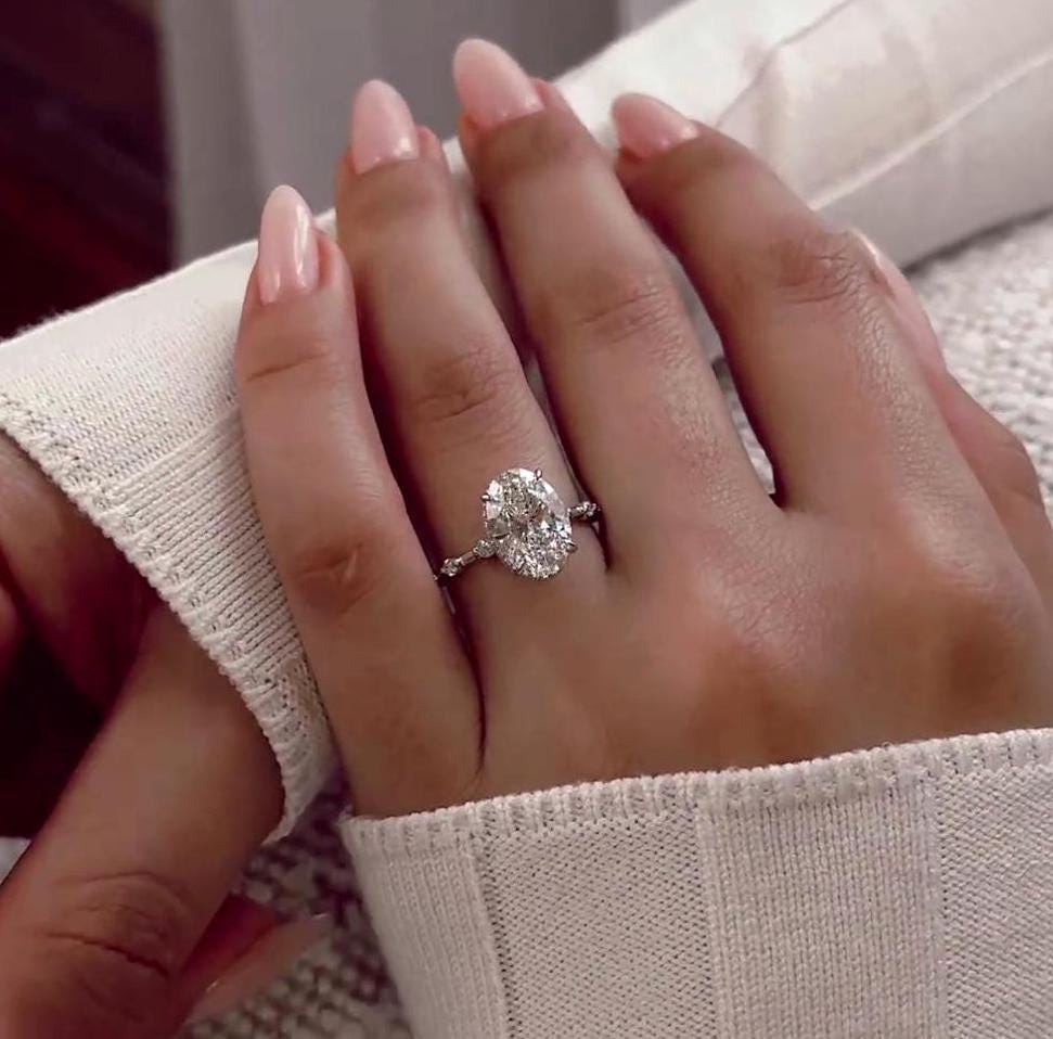 2.30tcw Oval Lab-Grown Diamond Ring | Hidden Halo Engagement | IGI Certified