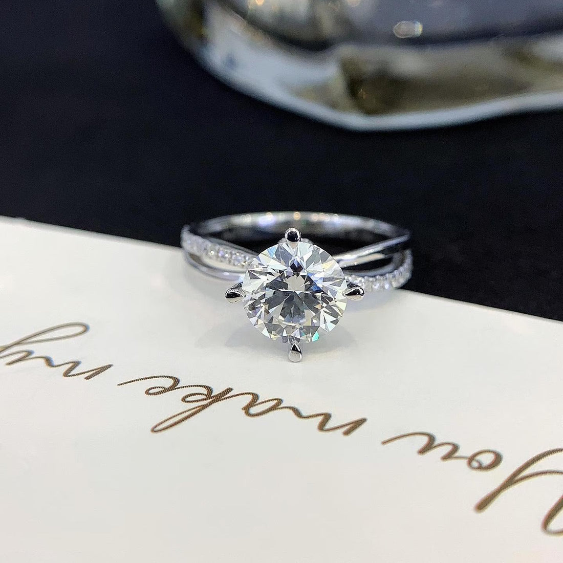 1.70tcw Round Lab Diamond Engagement Ring | Hidden Halo | Two-Tone Band | IGI Certified