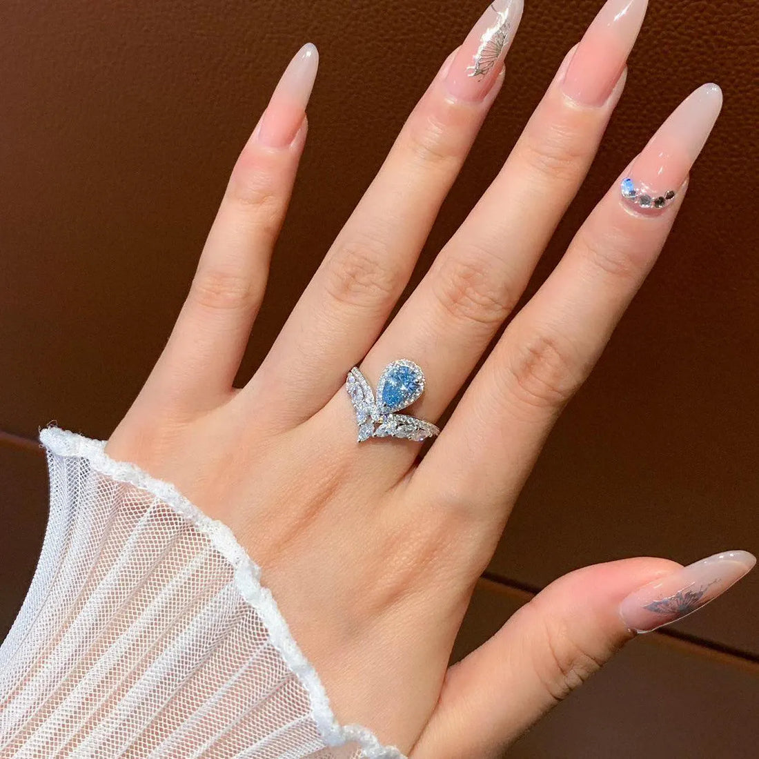 Fancy Pear 2.30tcw Lab Grown Diamond Halo With Unique Design Engagement Ring, VVS-VS Clarity - IGI Certified