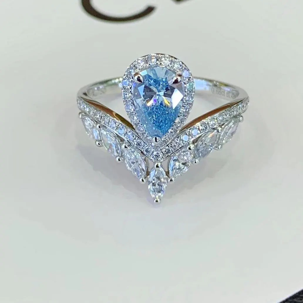 Fancy Pear 2.30tcw Lab Grown Diamond Halo With Unique Design Engagement Ring, VVS-VS Clarity - IGI Certified