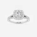 HB1202469 Shown with a 1 carat center diamond. Please click DETAILS below to see the diamond details about this ring. Try it on Nirvana 1 1/5 ctw Princess Lab Grown Diamond Split Shank Halo Engagement Ring