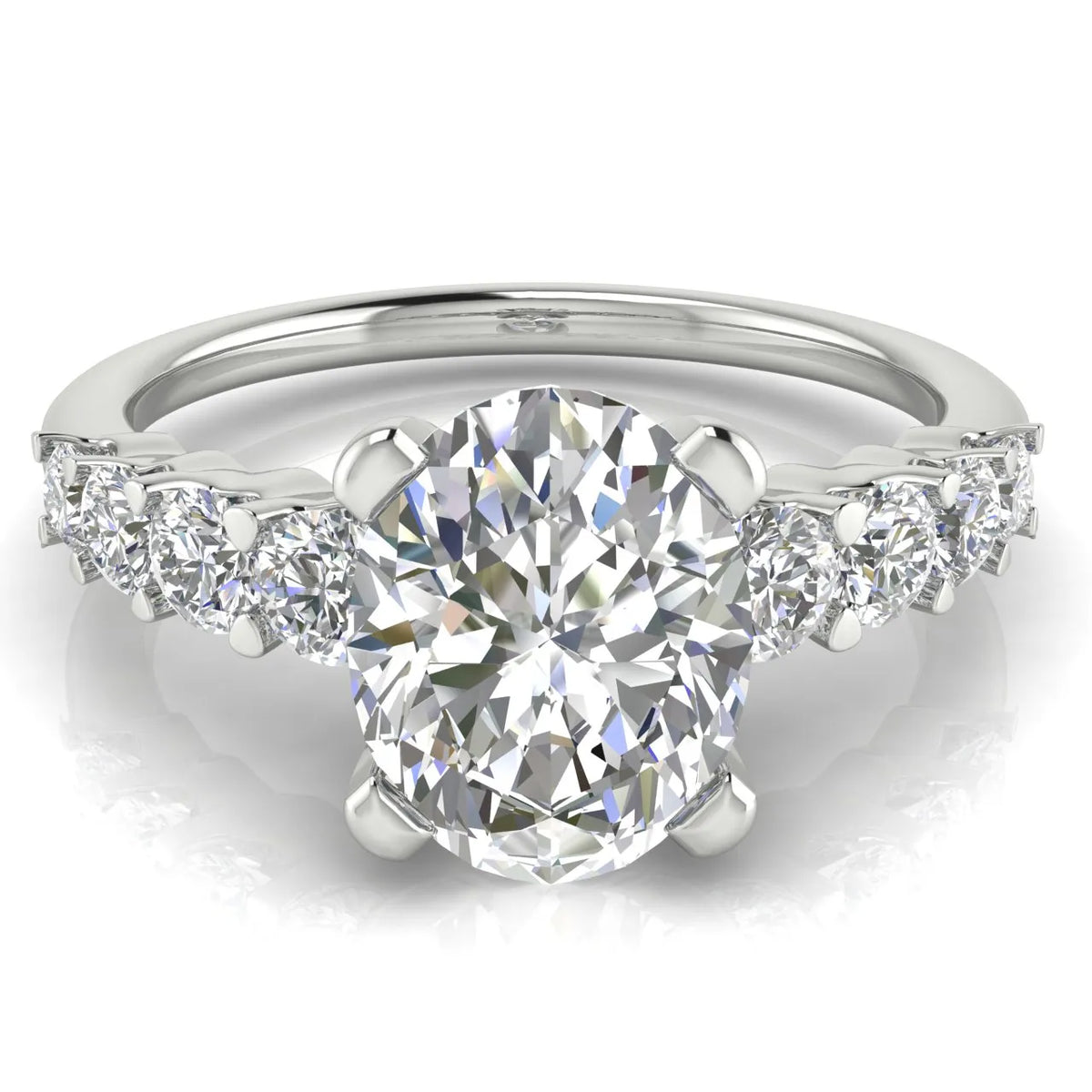 Elegant Solitaire Ring with Accent Stones
