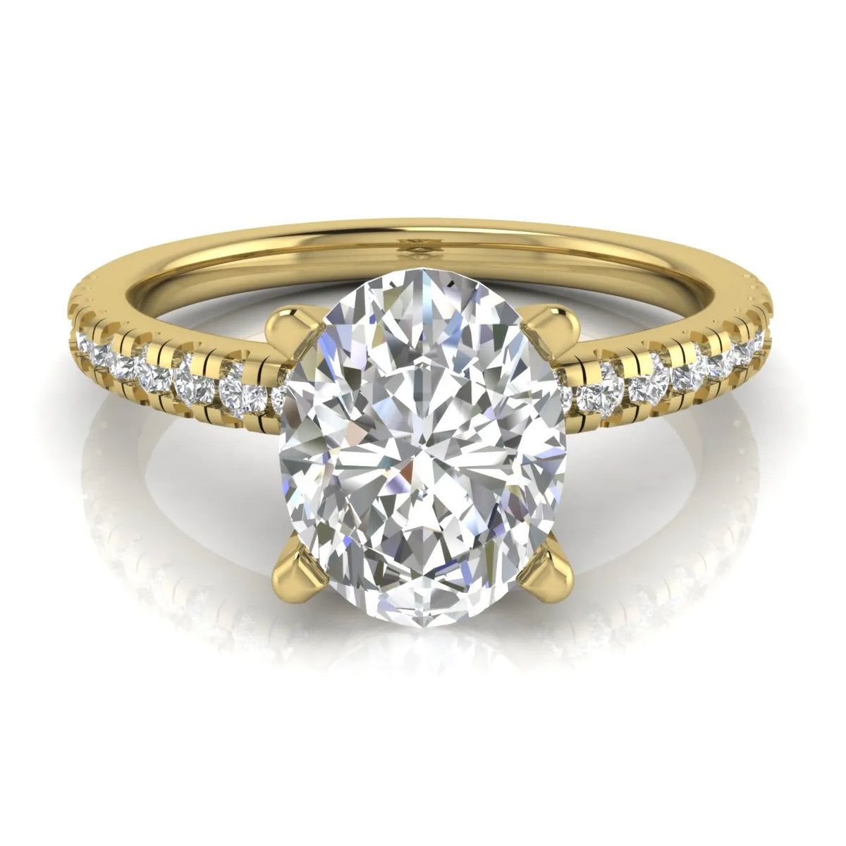 Delicate Pavé Accent Solitaire Ring