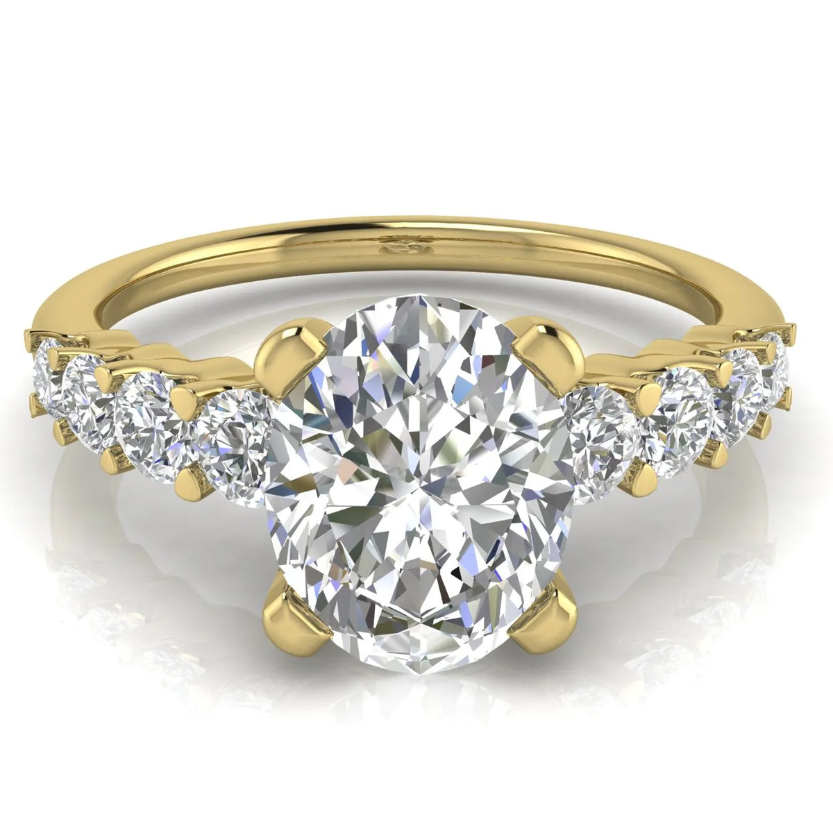Elegant Solitaire Ring with Accent Stones