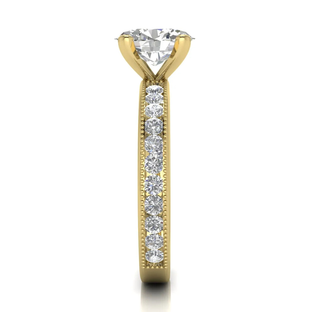 Vintage-Inspired Accent Solitaire Ring