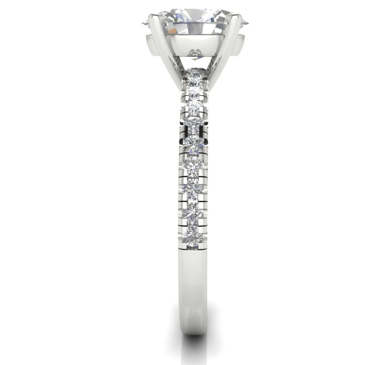 Delicate Pavé Accent Solitaire Ring