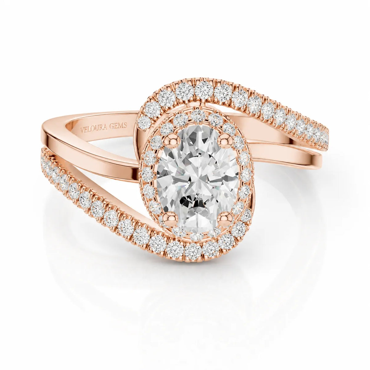 Oval Radiance Twist Engagement Ring